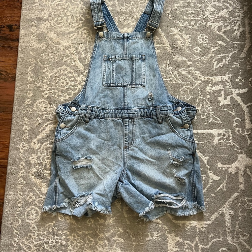 Hatch Maternity Short Denim Overalls ripe Size: M
